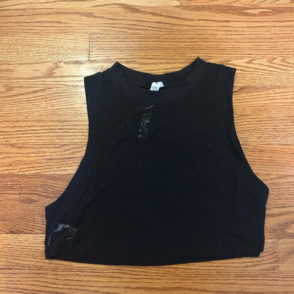 Lululemon Athletica Black Soft Mesh Cropped Tank - Picture 2 of 5